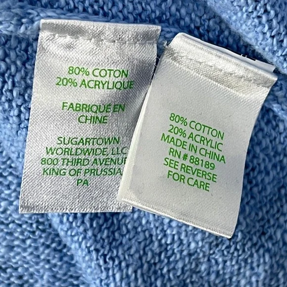 Lilly Pulitzer Sun Sand Sea Blue Pippy Knit Sweater Womens Small Cotton Blend - Picture 4 of 6